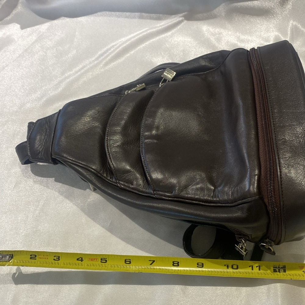 Perlina chocolate brown leather backpack - Picture 11 of 12